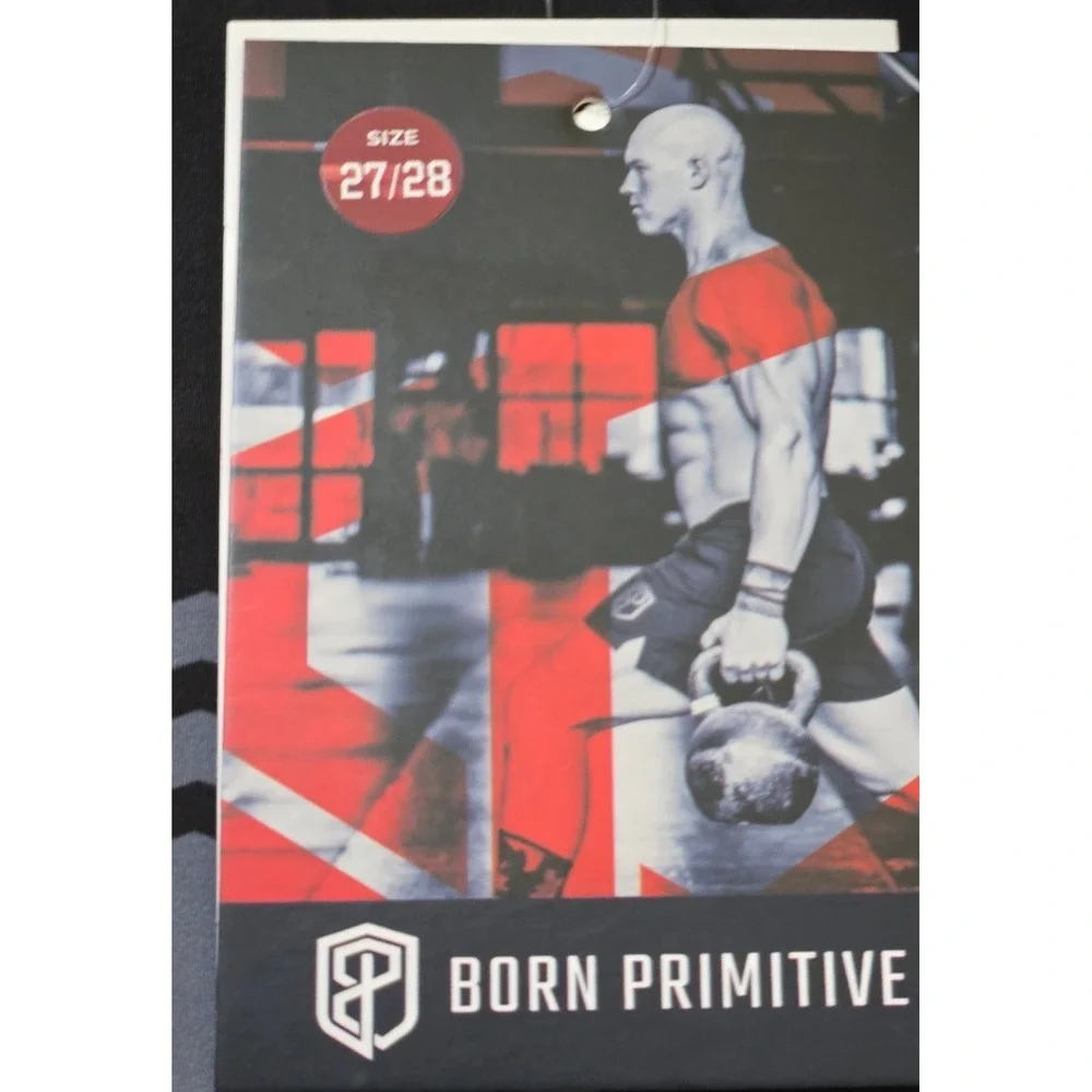 Born Primitive Defender Training Shorts Men's 27/28 Black/Gray NWT